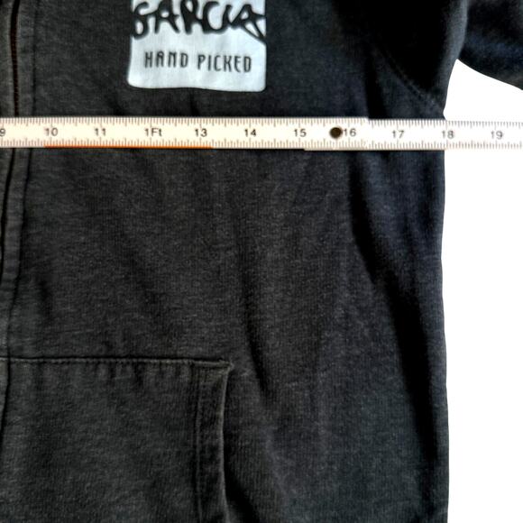 Jerry Garcia Mens Small Hand Picked Zip Up Hoodie Grateful Dead Blue Organic - Picture 6 of 9